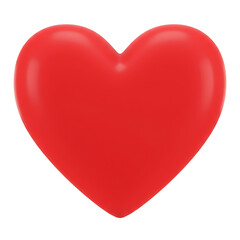 Red heart shape isolated on transparent background