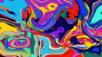 Colorful Fluid and Psychedelic Motion Graphic background, video for Summer Music