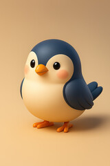 Fototapeta premium yellow duck on blue background