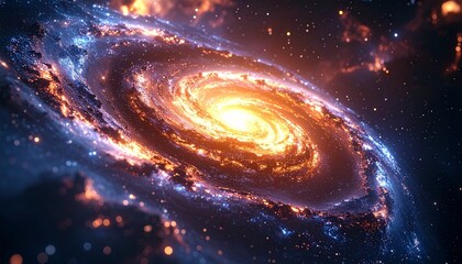 Elegant phenomena, animated galactic swirling color galaxy render background, Action, illustrating D stardust, one cosmic
