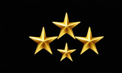 Golden Star Cluster on Dark Background Festive Celebration Decoration Isolated