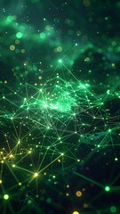 Fototapeta premium Abstract network of glowing green lines and points