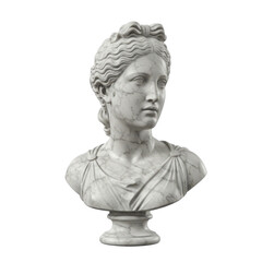 Obraz premium Antique marble bust sculpture of a woman isolated PNG with Transparent Background
