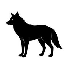Wolf Silhouette Clipart | Black and White Wolf Outline Image