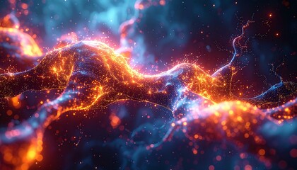 Abstract connections render one background, animated Action, firing color synaptic pathways, intricate neural D glowing