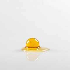 Honey Droplet Close-up on White Background for Sweet Concept