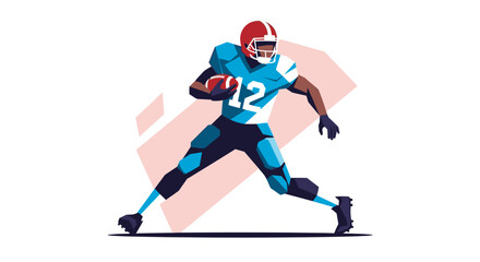 Fototapeta premium An illustration of an American football player running with the ball.