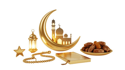 Set of islamic religious icons, set of islamic religious symbols. islamic calligraphy of mosque