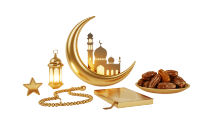 Set of islamic religious icons, set of islamic religious symbols. islamic calligraphy of mosque