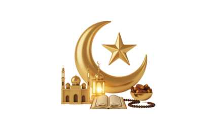 Set of islamic religious icons, set of islamic religious symbols. islamic calligraphy of mosque