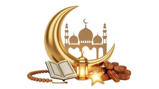 Set of islamic religious icons, set of islamic religious symbols. islamic calligraphy of mosque