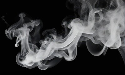 Smoky White Haze on Black Backdrop Abstract Motion Effect