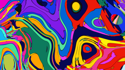 Colorful abstract psychedelic liquid and fluid background pattern