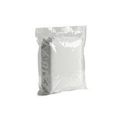 Cardboard box inside clear plastic bag isolated PNG with Transparent Background