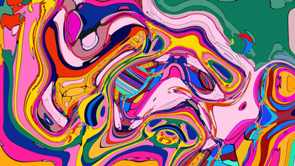 Colorful abstract psychedelic liquid and fluid background pattern