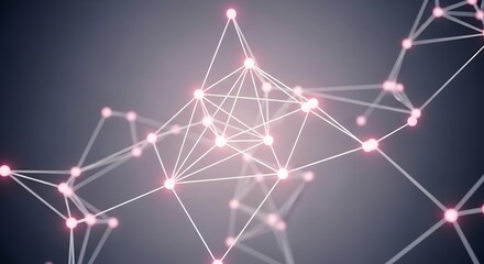 Abstract Network Connection with Glowing Nodes and Lines for Technology Background