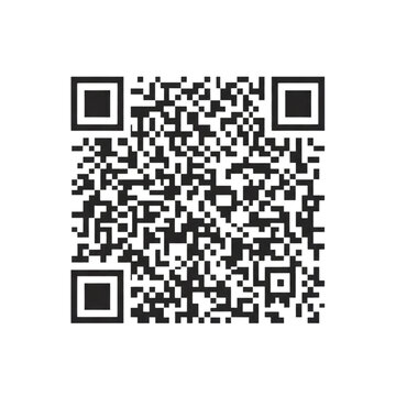 Black qr code isolated on transparent background