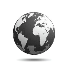 Fototapeta premium Globe Puzzle Illustration of World Unity and Global Connections