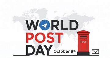 World Post Day Illustration with Globe and Postal Service Icons