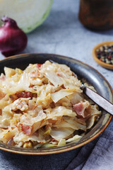 Southern Fried Cabbage, traditional dish in the South of the USA	