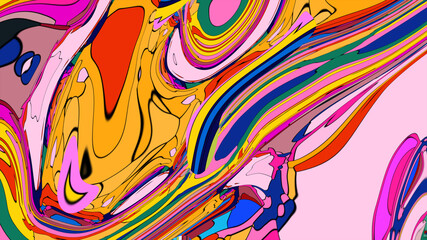 Abstract Retro Pattern with Organic Shapes and Vibrant Colors Perfect for Backgrounds Wallpapers and Creative Design Projects Illustration
