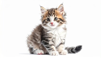 Fototapeta premium british kitten on white background
