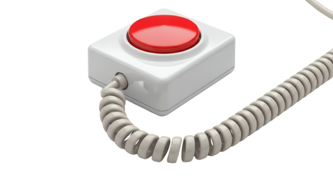 Emergency Stop Big Red Button Isolated Transparent