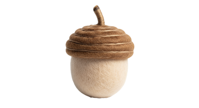 Handmade Felt Acorn Craft Artwork Transparent Ready