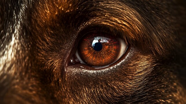 Reflection of Fireworks in the Eyes of a Scared Dog