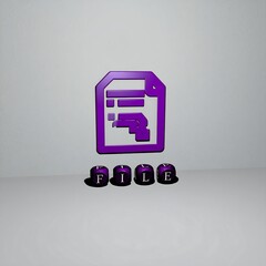 3D purple file icon