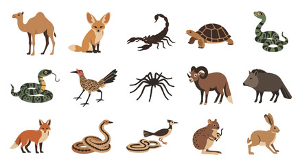 Obraz premium Collection of Desert Animals and Wildlife Creatures.