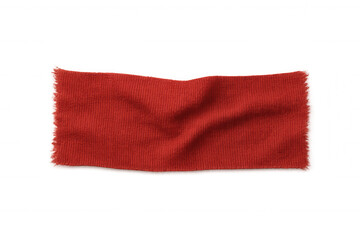 Red fabric textile swatch with texture details, soft cotton material sample, transparent background, clipping paths