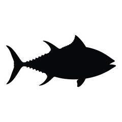 Silhouette of a tuna fish iconic aquatic animal symbol fresh seafood ocean life marine silhouette