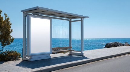 AI Bus Stop Shelter Poster Mockup - OOH Advertising Design