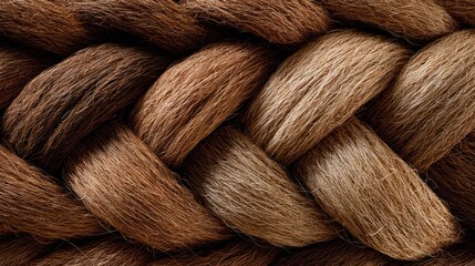 Close-up shows intricate braided brown rope, texture is emphasized by shadow and light