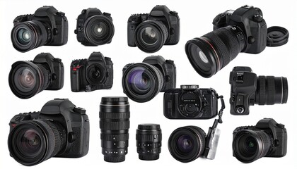 camera lens on white background