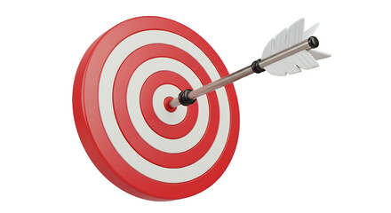 Target with arrow in bullseye success concept transparent