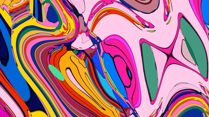 Abstract Retro Pattern with Organic Shapes and Vibrant Colors Perfect for Backgrounds Wallpapers and Creative Design Projects Illustration
