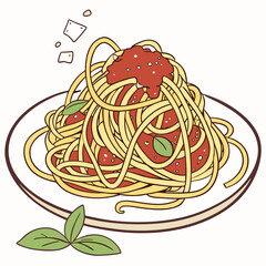 vector Plate of spaghetti
