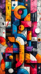 Abstract geometric pattern of vibrant colors (1)