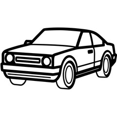 Naklejka premium black car isolated on white