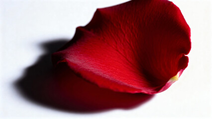 Red rose petal on white background
