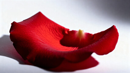 Red rose petal on white background