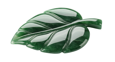 Green Jade Leaf Transparent Carving Dark Background