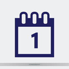 Start fresh with this first day calendar icon, perfect for new beginnings, event planning, or celebrating milestones in a clean, modern design