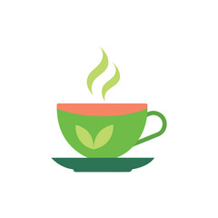 Self Care Cartoon Icon Herbal Tea Cup With Steam  vector illustration 