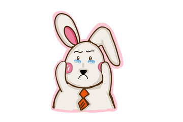 Obraz premium A little bunny with his tears 
