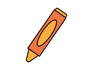 Flat colored crayons vector, symbol of drawing, coloring, art, and education creativity.