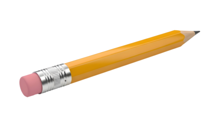 Classic yellow pencil ready for creative projects and educational use, symbolizing writing, editing, and precision, perfect for school or office themes