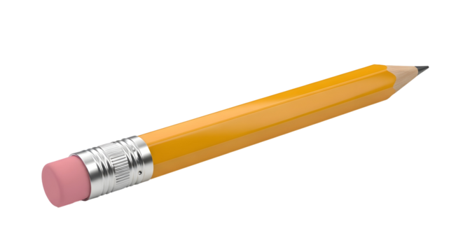 Classic yellow pencil ready for creative projects and educational use, symbolizing writing, editing, and precision, perfect for school or office themes - Powered by Adobe